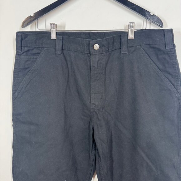 Carhartt Black Casual Relaxed Fit Work Pants Size 38x30 Durable Utility Canvas - Picture 3 of 13